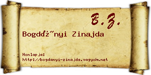 Bogdányi Zinajda névjegykártya